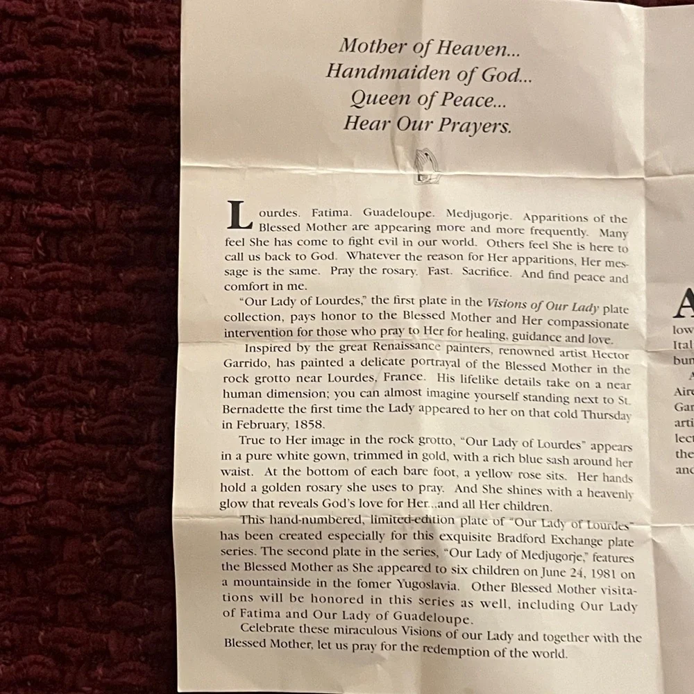 The Bradford Exchange Our Lady of Lourdes  Wall Art with Gold and Brown Frame - Picture 8 of 14